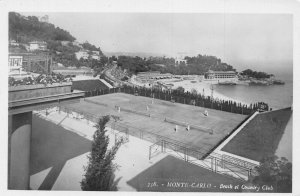 L117 Monaco Monte-Carlo Beach el Country Club Tennis Field vintage postcard