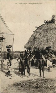 PC ETHNIC TYPES VILLAGE DE PECHEURS DAHOMEY BENIN (A23494)