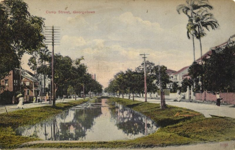 british guiana, Guyana, Demerara, GEORGETOWN, Camp Street (1910s) Postcard