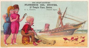 Boston MA  Florence Oil Stoves 2 .75 x 5 Tradecard