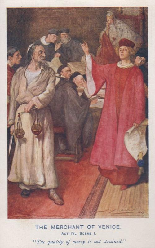 Shakespeare The Merchant Of Venice Act 4 Scene 1 Take My Bond Antique Postcard