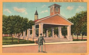 Vintage Postcard 1920's View of Old Slave Market St. Augustine Florida FL