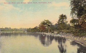 ROCHESTER, New York, 1900-1910s; Genesee River And Bridge, South Park