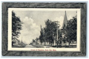 c1910's Corner Of Churches Rush City Minnesota MN Unposted Antique Postcard