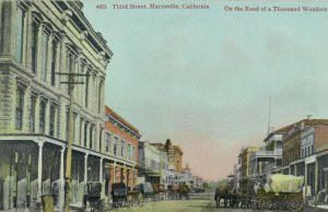 C.1910 Third Street, Marysville, Calif. Vintage Postcard P102