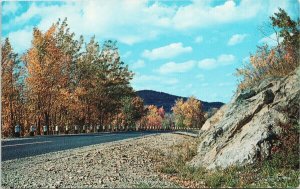 Greetings from Sylvan Lake Alberta Rock Cut Road Autumn Unused Postcard E99