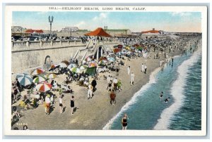 c1920 Belmont Beach Swimsuit Umbrella Long Beach California CA Vintage Postcard