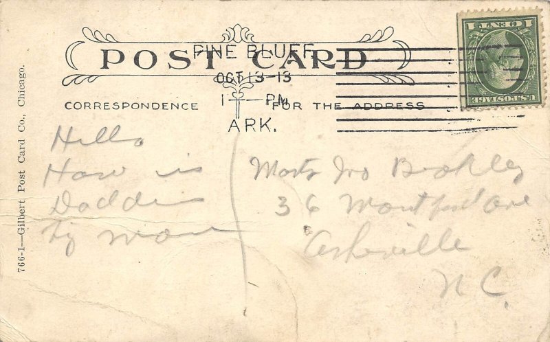 Pine Bluff Arkansas 1913 Postcard Pine Bluff Compress & Warehouse Cotton