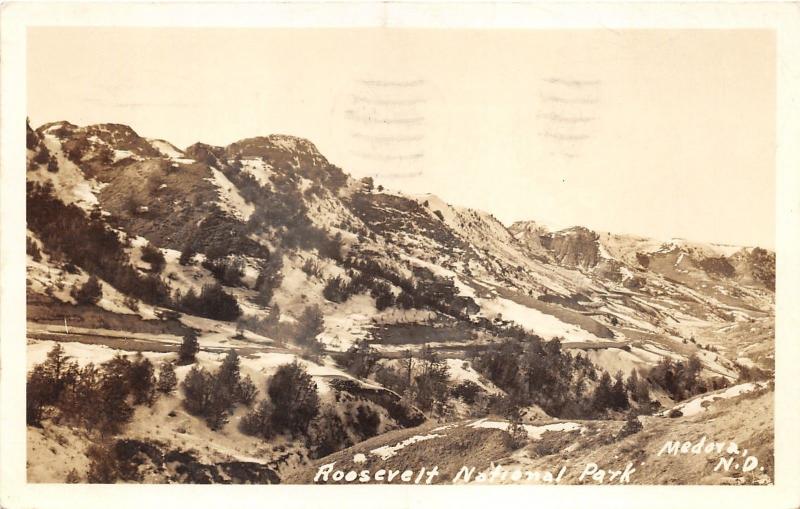 Medora North Dakota~Roosevelt National Park View~1939 Real Photo Postcard