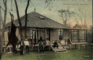 Hunting Men with Dead Moose and Deer c1910 Vintage Postcard