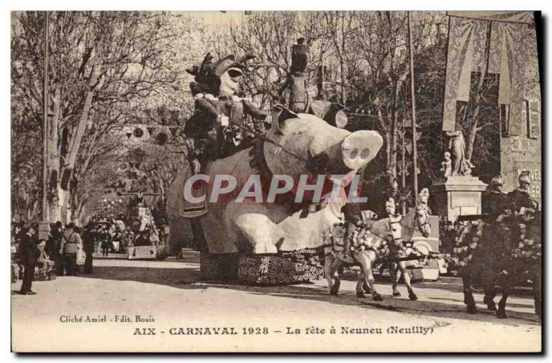 Old Postcard Pig Pig Aix en Provence 1928 Carnival fete a Neuneu Neuilly