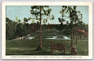 Seventeenth Hole 176 Yards Gulf Hills Ocean Springs Mississippi Grounds Postcard