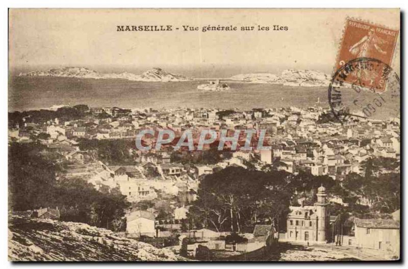 Old Postcard Marseille Vue Generale On Islands