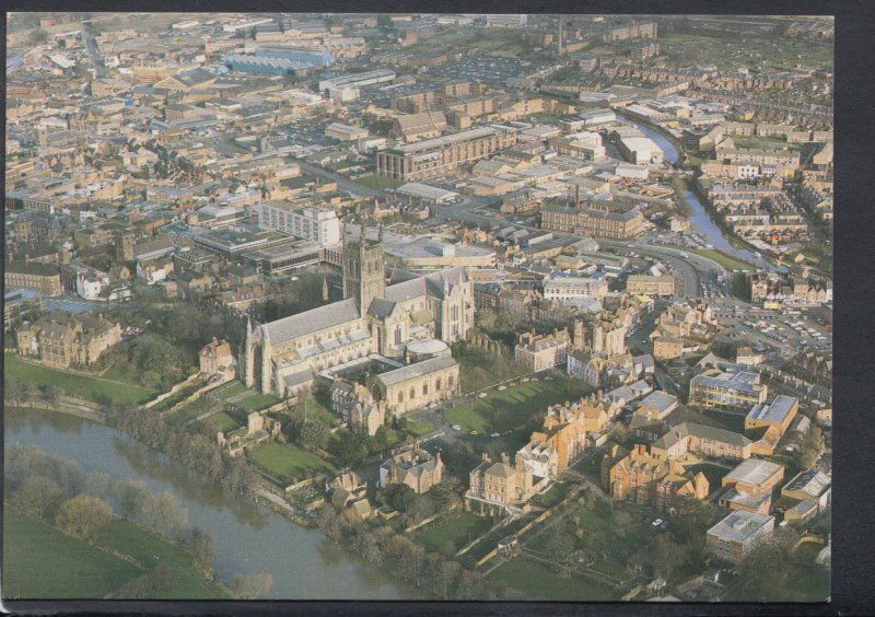 Worcestershire Postcard - Aerial View of Worcester Cathedral   RR4464