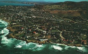 VINTAGE POSTCARD AERIAL VIEW OF LA JOLLA CALIFORNIA 1960's