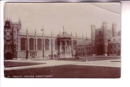 Real Photo, Trinity College, Great Court, Cambridge, England, Used 1905