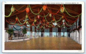VIRGINIA BEACH, VA Virginia ~ OCEAN CASINO DANCE HALL 1930 Postcard
