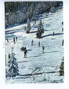 219014 Czechoslovakia Jeseniky winter resort skis old postcard