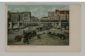 Germany - Berlin. Hallesches Gates with Elevated Railway, Street Scene