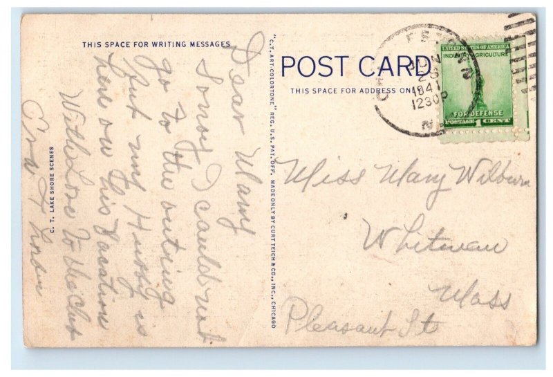 c1930's Greetings From Vermont VT, Lake View Posted Vintage Postcard 