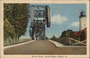 Hamilton Beach Ontario Bascule Bridge & Lighthouse Postcard