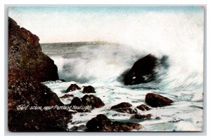 Suirf Scene Near Portland Head Light Maine ME UNP DB Postcard U3