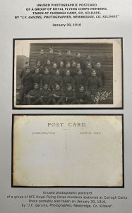 Mint Real Picture Postcard Royal Flying Corps  Members Curragh Camp Ireland 16