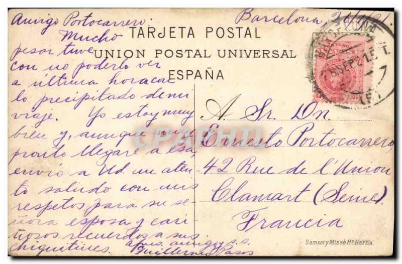 Old Postcard Barcelona Estudios Rambua