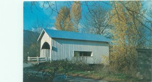 Oregon  Covered Bridge Over Myrtle Creek Chrome Postcard Unused