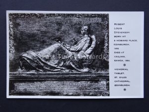 Scotland Edinburgh ROBERT LOUIS STEVENSON Memorial Tablet c1953 Postcard