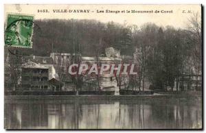 Postcard Old City of & # 39Avray The ponds and the monument of Corot