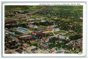 c1940s Aeroplane View Of University Of Nebraska Lincoln Nebraska NE Postcard