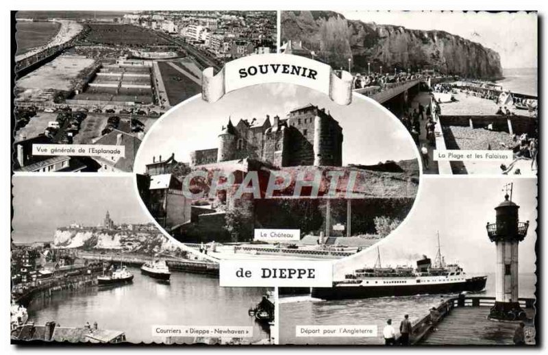 CPM Souvenir De Dieppe General view of & # 39esplanade Beach and Dieppe cliff...