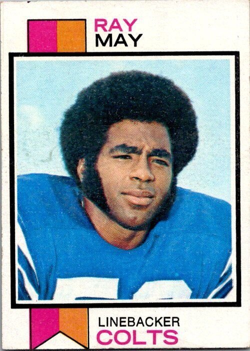 1973 Topps Football Card Ray May Baltimore Colts sk2444