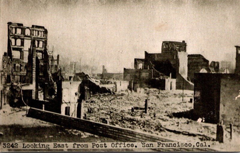 California San Francisco Looking East From Post Office After Earthquake