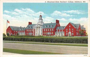 State Teachers College Salisbury University Maryland linen postcard