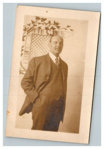 Vintage 1910's RPPC Postcard - Studio Portrait Father Robert Strelow - Rinehold