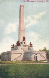 1919 Lincoln Monument Springfield IL Postcard Capitol Series 507 Divided Back