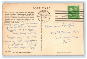 1951 Winnipesaukee Farm, Laconia New Hampshire NH Vintage Posted Cancel Postcard