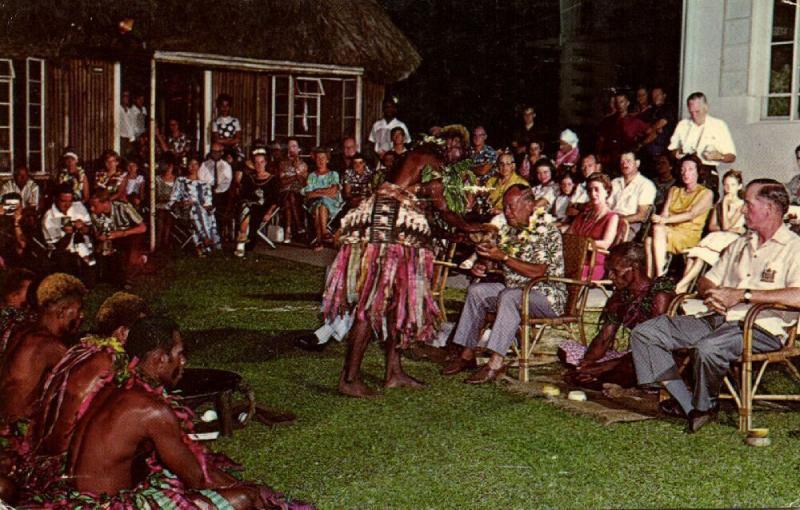 fiji islands, KOROLEVU, Beach Hotel, Yanqona Ceremony (1960s) Curteich 1118