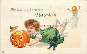 Halloween, Little Girl, JOL, Black Cat, Stecher No. 339 E