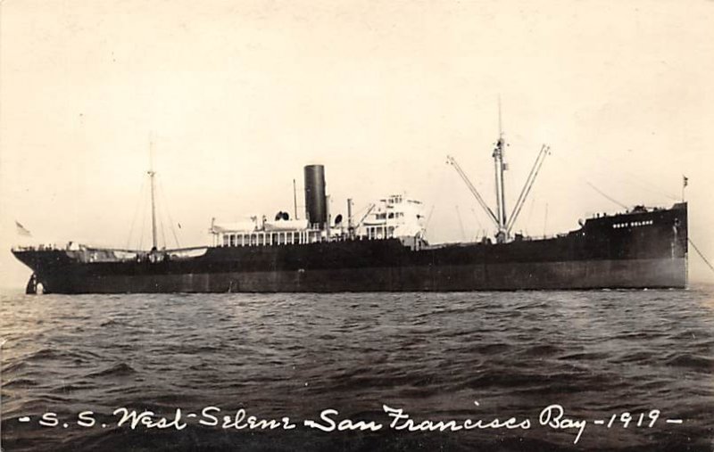 SS West-Selene US Shipping Board Real Photo Writing on back, missing stamp 