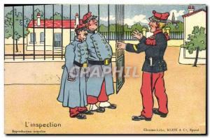 Old Postcard Militaria L & # 39inspection