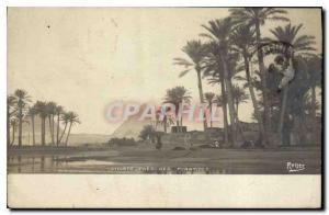 CPA Egypt Egypte Village pres des Pyramides 