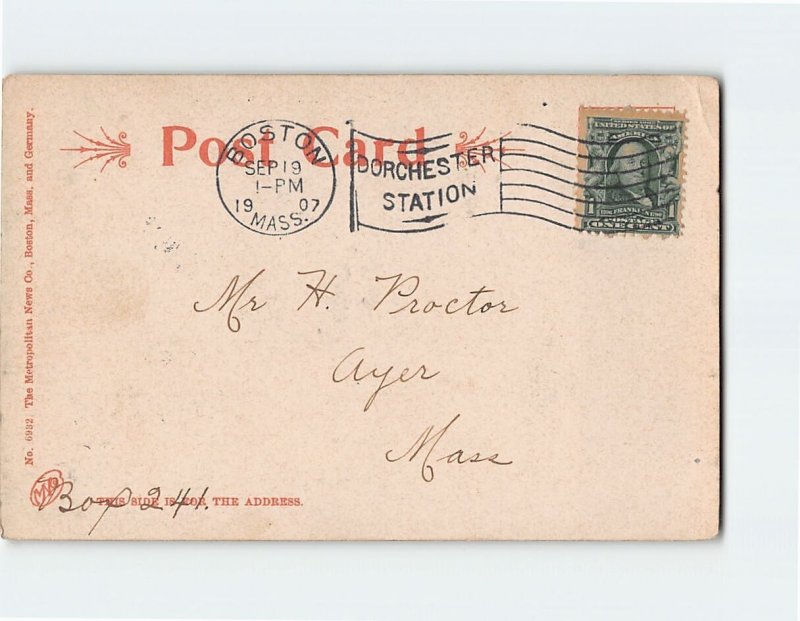 Postcard Public Library and Reading Room, Franklin Park, Boston, Massachusetts