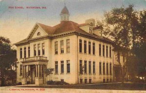 High School Watertown Wisconsin 1910 postcard