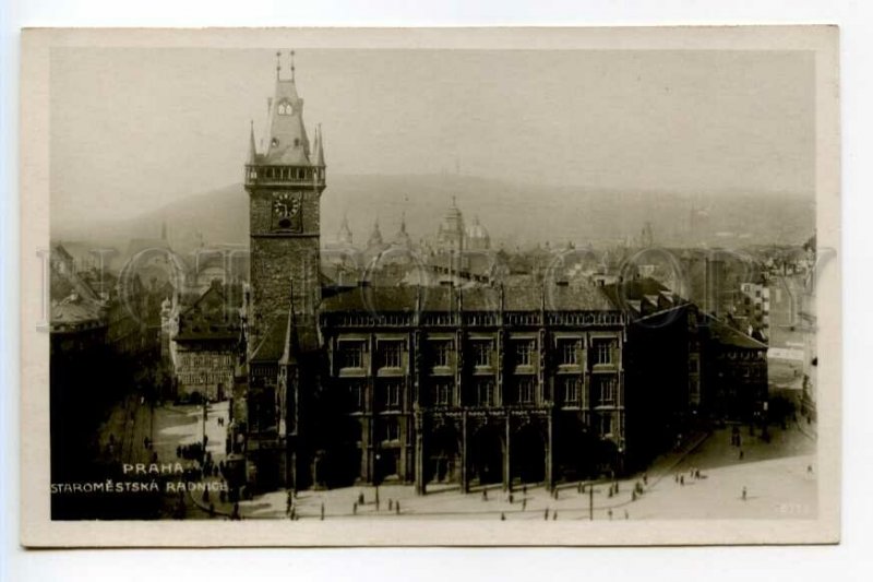 490578 Czechoslovakia Prague Oldtown Hall Vintage photo postcard