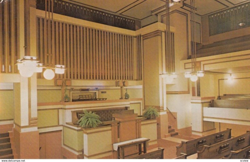 OAK PARK, Illinois, 1950-60s; Auditorium of Unity Temple (Unitarian-Universal...