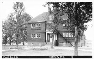 Coloma WI Grade School, Real Photo Postcard