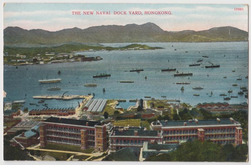 Hong Kong (China) The New Naval Dock Yard ca. 1910